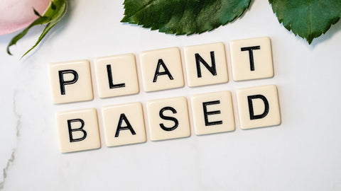 'Plant based' spelled out with dice where each letter is a dice